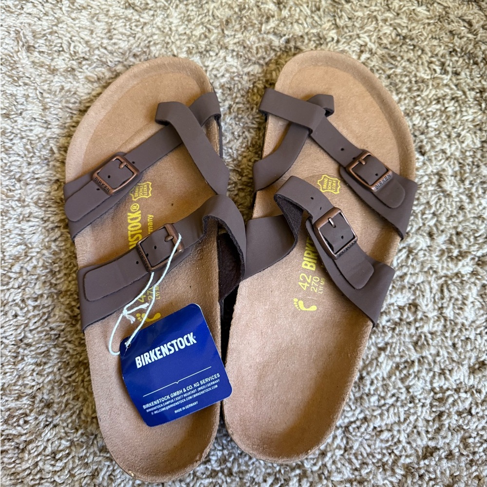 Birkenstock Brown Crossover Leather Sandals